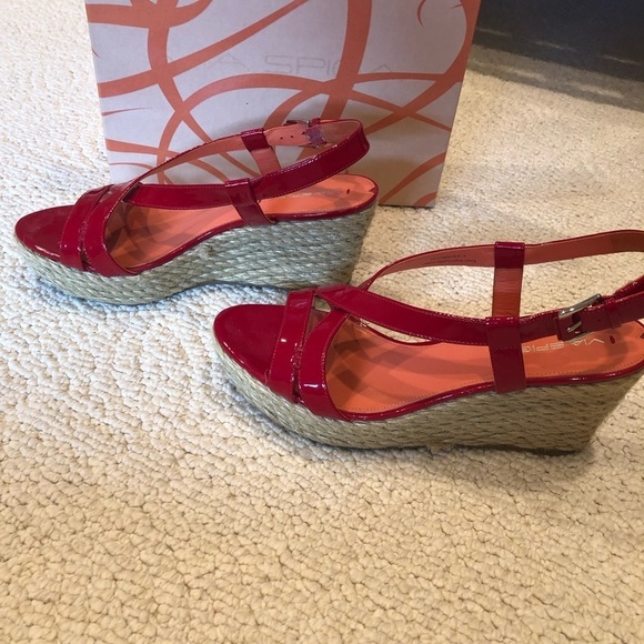 Via Spiga - Red Wedge Sandal Size 9 - Picture 1 of 5